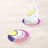Dessous De Verre En Grès Couleurs vives, beau design graphique (Côté)
