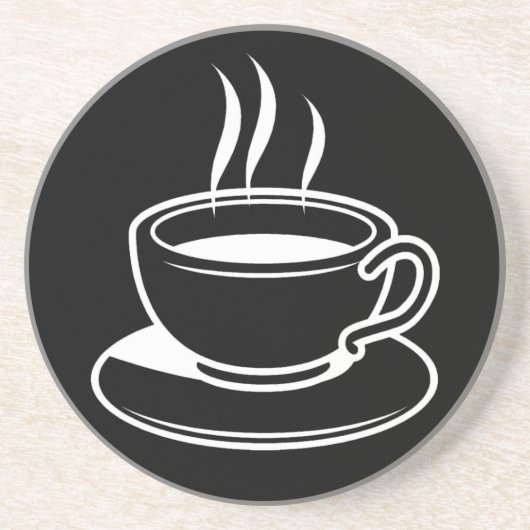 Dessous De Verre En Grès Coupe chaude de café - Noir (Devant)