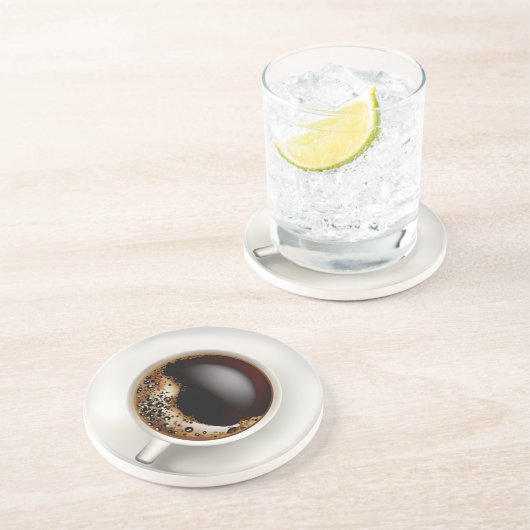 Dessous De Verre En Grès Coupe de café noir (Côté)