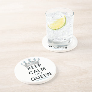Dessous De Verre En Grès Couronne argentée polie de la reine SlipperyJoe's