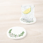 Dessous De Verre En Grès Couronne croissante magnifique de fleurs blanches (Côté)