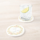 Dessous De Verre En Grès Couronne de fleurs délicate (Côté)