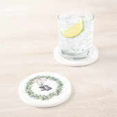 Dessous De Verre En Grès Couronne de gui et clochettes d'argent (Côté)