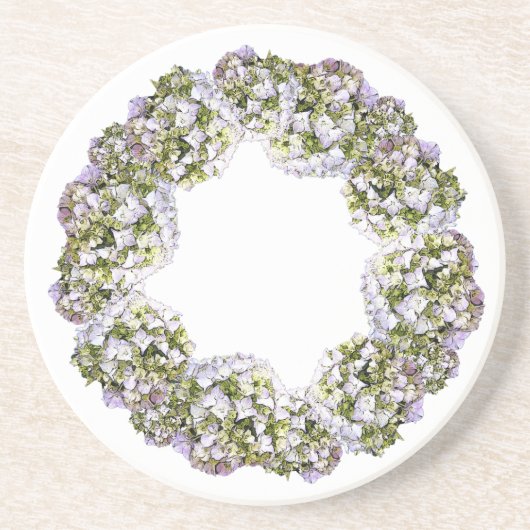 Dessous De Verre En Grès Couronne de Hortensia (Devant)