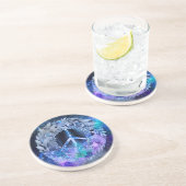 Dessous De Verre En Grès Couronne de la paix Blues (Côté)