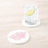 Dessous De Verre En Grès Couronne rose (Côté)