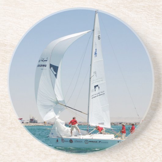 Dessous De Verre En Grès Course de bateau à voile (Devant)