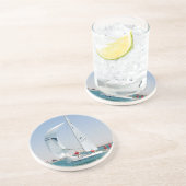 Dessous De Verre En Grès Course de bateau à voile (Côté)