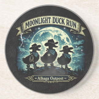 Dessous De Verre En Grès Course de canards au clair de lune