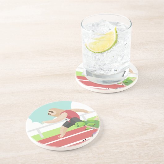 Dessous De Verre En Grès course de paresseux (Côté)