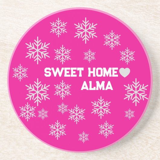 Dessous De Verre En Grès coussin en cristal de glace rose (Devant)