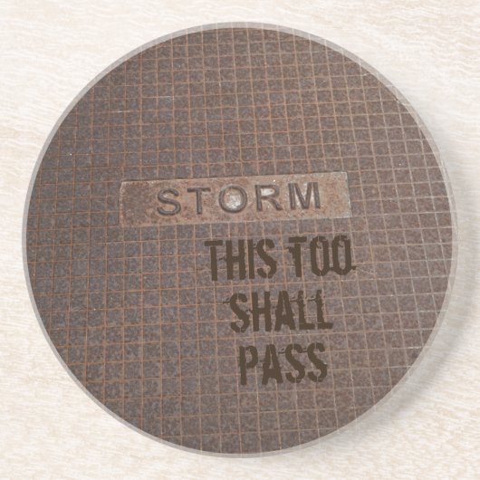 Dessous De Verre En Grès Couvercle de trou d'orage rouillé (Devant)