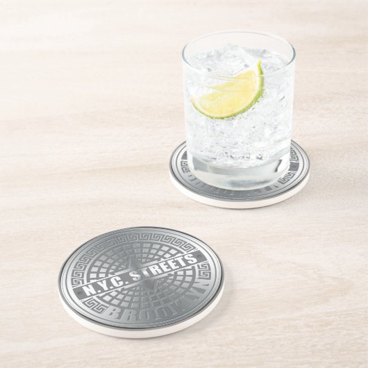 Dessous De Verre En Grès Couvertures de trou Brooklyn (Côté)