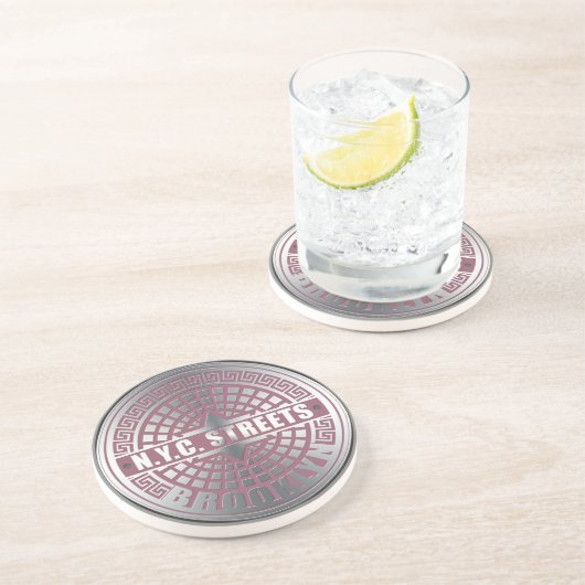 Dessous De Verre En Grès Couvertures de trou Brooklyn (Côté)