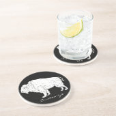Dessous De Verre En Grès Cove de Tonnerre de Buffle Blanc (Côté)