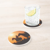 Dessous De Verre En Grès cow-boy à cheval Sandstone Coaster (Côté)