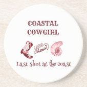 Dessous De Verre En Grès cowgirl côtière rose (Devant)