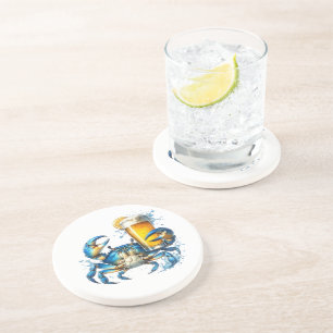 Dessous De Verre En Grès Crabe bleu
