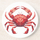 Dessous De Verre En Grès Crabe rouge en verre tendu (Devant)