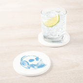 Dessous De Verre En Grès Crâne avec casque (Côté)