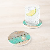 Dessous De Verre En Grès Crâne Boho Aztèque, bois patiné (Côté)