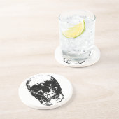 Dessous De Verre En Grès Crâne d'art pop noir et blanc (Côté)