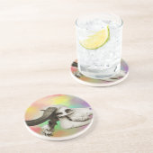 Dessous De Verre En Grès Crâne de buffle sur un Arrière - plan d'aquarelle (Côté)