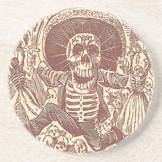 Dessous De Verre En Grès Crâne de Oaxaca, La Calavera Oaxaqueña (Devant)