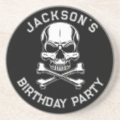 Dessous De Verre En Grès Crâne du navire pirate noir (Devant)
