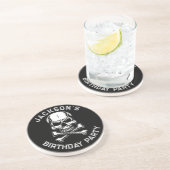 Dessous De Verre En Grès Crâne du navire pirate noir (Côté)