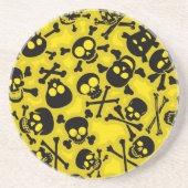 Dessous De Verre En Grès Crâne et motif d'os croisés (Devant)