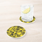 Dessous De Verre En Grès Crâne et motif d'os croisés (Côté)