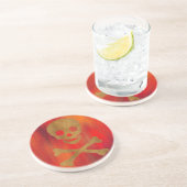 Dessous De Verre En Grès Crâne et os (Côté)