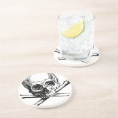 Dessous De Verre En Grès Crâne et os (Côté)