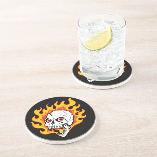 Dessous De Verre En Grès Crâne flamboyant (Côté)