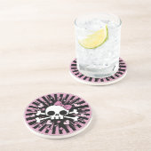 Dessous De Verre En Grès Crâne mignon et os croisés (Côté)