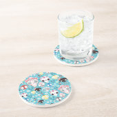 Dessous De Verre En Grès Crâne riant de texture (Côté)