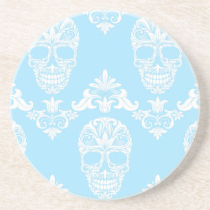 Dessous De Verre En Grès crâne victorien bleu