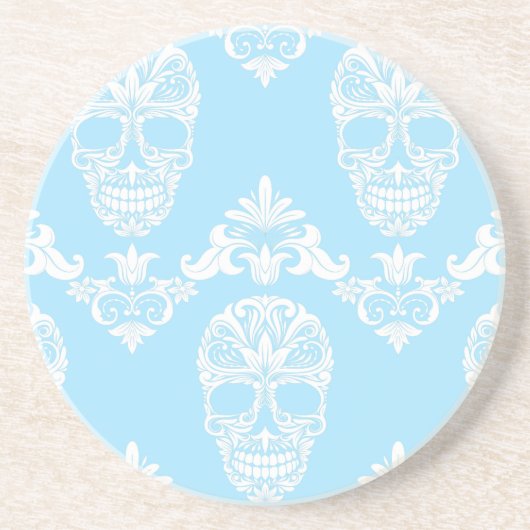 Dessous De Verre En Grès crâne victorien bleu (Devant)