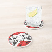 Dessous De Verre En Grès Crânes hurlantes sur rouge sang (Côté)