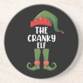 Dessous De Verre En Grès Cranky Elf Family Matching Group Noël (Devant)