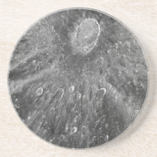 Dessous De Verre En Grès Cratère lunaire Tycho d'impact sur la lune de la