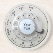 Dessous De Verre En Grès Cream Rotary Telephone Dial (Devant)