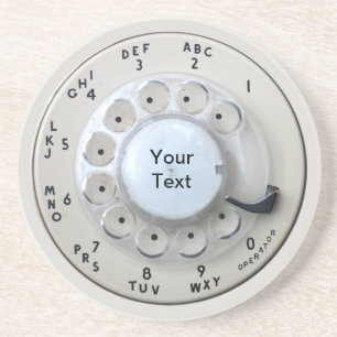 Dessous De Verre En Grès Cream Rotary Telephone Dial
