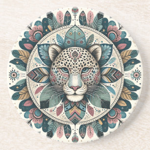 Dessous De Verre En Grès Créez Votre Propre Mandala de Guépard Totémique Bo