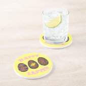 Dessous De Verre En Grès Crème au chocolat Bonbon aux oeufs de Pâques rose (Côté)