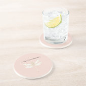 Dessous De Verre En Grès Crème Blush Rose Dragonfly Blanc (Côté)