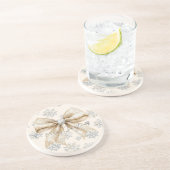 Dessous De Verre En Grès Crème brillante rustique annonce Noël (Côté)