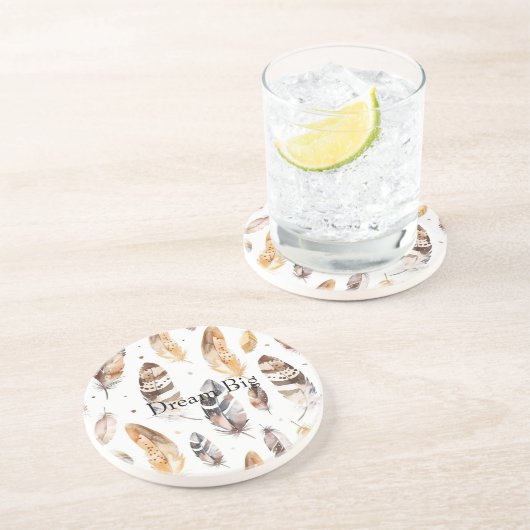 Dessous De Verre En Grès Crème Brown Peau native (Côté)