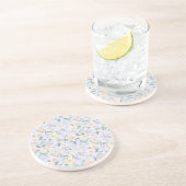 Dessous De Verre En Grès Crème Florale à la Lavande (Côté)